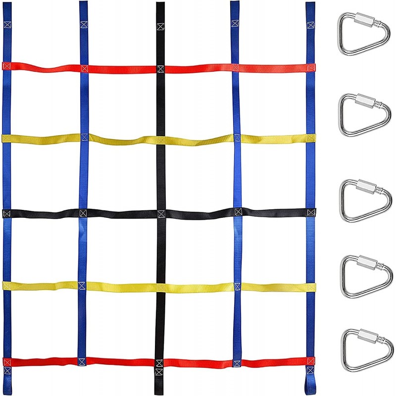 Climbing Cargo Net for Kids Cargo Net Polyester Rope Ladder Line Net for Jungle Gyms Swing Set Playground Obstacle Courses fo...