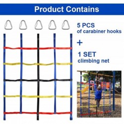 Climbing Cargo Net for Kids Cargo Net Polyester Rope Ladder Line Net for Jungle Gyms Swing Set Playground Obstacle Courses fo...