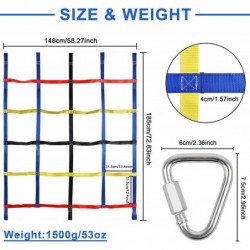 Climbing Cargo Net for Kids Cargo Net Polyester Rope Ladder Line Net for Jungle Gyms Swing Set Playground Obstacle Courses fo...