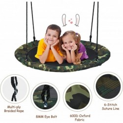 40’’ Flying Saucer Tree Swing Safe and Sturdy Swing for Children W/ Easy Assembly Adjustable Ropes Ideal for Park Backyard Pl...