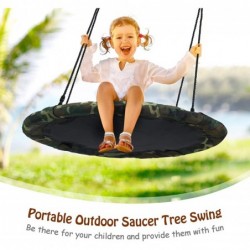 40’’ Flying Saucer Tree Swing Safe and Sturdy Swing for Children W/ Easy Assembly Adjustable Ropes Ideal for Park Backyard Pl...