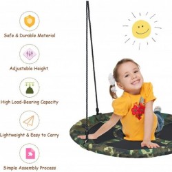 40’’ Flying Saucer Tree Swing Safe and Sturdy Swing for Children W/ Easy Assembly Adjustable Ropes Ideal for Park Backyard Pl...