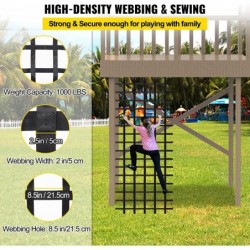 Climbing Cargo Net 12' x 4' Playground Climbing Net Polyester Material Rope Ladder Swingset Large Military Climbing Cargo Net...