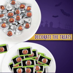 Halloween Round Stickers with 7 Different Pumpkin Faces for Gifts - Metallized Halloween Stickers for Kids and Adults - 250 P...