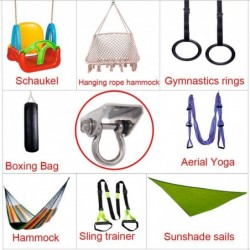 Swing Hangers Suspension Hook - Heavy Duty 1000LB Capacity Stainless Steel Hammock Chair Sandbag Gym Rope with Ceiling Wood a...