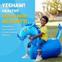 Hip Hoppers Large Bouncy Hopper Inflatable Hopping Animal Bouncer Supports Up to 250 Pounds Ages 5 and Up (Blue Dragon) $56.3...