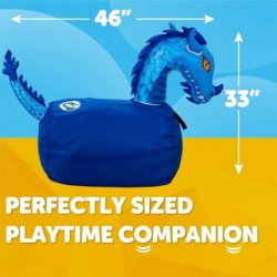 Hip Hoppers Large Bouncy Hopper Inflatable Hopping Animal Bouncer Supports Up to 250 Pounds Ages 5 and Up (Blue Dragon) $56.3...