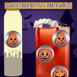 Halloween Round Stickers with 7 Different Pumpkin Faces for Gifts - Metallized Halloween Stickers for Kids and Adults - 250 P...