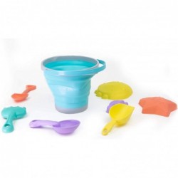 Dejaroo - Beach Toys Sand Box Toys for Kids Outdoor Set of Sand Toys with Silicone Collapsible Bucket Kids Watering Can Shove...