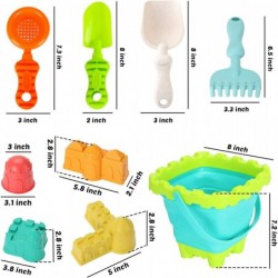 Beach Toys Set Foldable Beach Bucket Kids Sand Toys Beach Pails and Buckets Collapsible Beach Toys with Castle Molds Sand Mol...