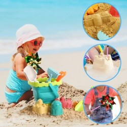 Beach Toys Set Foldable Beach Bucket Kids Sand Toys Beach Pails and Buckets Collapsible Beach Toys with Castle Molds Sand Mol...