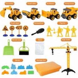 Sand Construction Kit Sandbox 2.2lbs Magic Sand W/4 Take Apart Construction Trucks Tower Crane 8 Sand Molds 4 Worker Figures ...