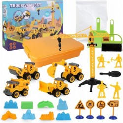 Sand Construction Kit Sandbox 2.2lbs Magic Sand W/4 Take Apart Construction Trucks Tower Crane 8 Sand Molds 4 Worker Figures ...