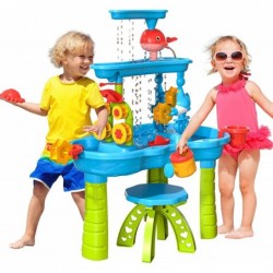 Sand and Water Table Toy for Kids 3 Tier Water Showers Pond Water Table | Kids Water Play Table Activity Table Summer Outdoor...