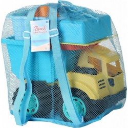 Beach Sand Toys Set with Dump Truck Toy Castle Bucket Shovel Dinosaur and Brick Molds in Drawstring Bag Outdoor Sandbox Toys ...