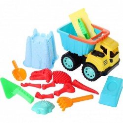 Beach Sand Toys Set with Dump Truck Toy Castle Bucket Shovel Dinosaur and Brick Molds in Drawstring Bag Outdoor Sandbox Toys ...