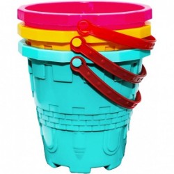 Plastic Beach Castle Mold Buckets 7.3'' Large Size Sand Bucket Water Bucket for Beach Fun Great Summer Party Accessory $26.92...