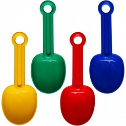 Beach Shovels 8.5" Plastic Rounded Scoop Sand Shovels for Boys or Girls Great Toys for The Sand Snow or Vegetable Garden- 4 P...