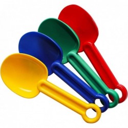 Beach Shovels 8.5" Plastic Rounded Scoop Sand Shovels for Boys or Girls Great Toys for The Sand Snow or Vegetable Garden- 4 P...