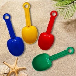 Beach Shovels 8.5" Plastic Rounded Scoop Sand Shovels for Boys or Girls Great Toys for The Sand Snow or Vegetable Garden- 4 P...