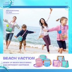 6 Set Beach Toys Mesh Beach Bag Large Mesh Bag Shell Collecting Bag Beach Sand Toy Totes Beach Shell Bags Seashell Mesh Tote ...