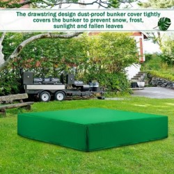 Sandbox Cover Sandpit Cover Drawstring Sandpit Pool Waterproof Tool Oxford Cloth Green Protection Cover Sandbox Canopy with 4...