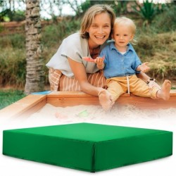 Sandbox Cover Sandpit Cover Drawstring Sandpit Pool Waterproof Tool Oxford Cloth Green Protection Cover Sandbox Canopy with 4...