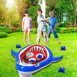 Pool Bean Bag Toss Games Inflatable Pool Toys Floating Shark Cornhole Board Games for Kids Adults Family Summer Pool Water Ou...