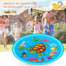 68'' Sprinkler Pad for Kids & Dogs Splash Mat with Wading Pool for Toddlers Outdoor Inflatable Water Play Toys Best Summer Fu...