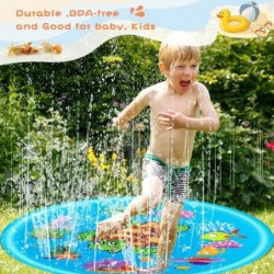 68'' Sprinkler Pad for Kids & Dogs Splash Mat with Wading Pool for Toddlers Outdoor Inflatable Water Play Toys Best Summer Fu...