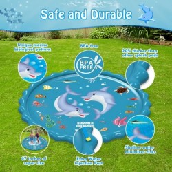 Splash Pad 67" Size Extra Large Sprinkler Play Mat Fun for Kids Thicker Summer Outdoor Water Toys Toddler Pool for 3-12 Years...