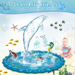 Splash Pad 67" Size Extra Large Sprinkler Play Mat Fun for Kids Thicker Summer Outdoor Water Toys Toddler Pool for 3-12 Years...