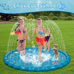 Splash Pad 67" Size Extra Large Sprinkler Play Mat Fun for Kids Thicker Summer Outdoor Water Toys Toddler Pool for 3-12 Years...