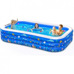 Inflatable Swimming Pool 120" X 72" X 22" Inflatable Kiddie Pool Full-Sized Family Lounge Pool for Kiddie Kids Adults Toddler...