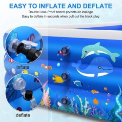 Inflatable Swimming Pool 120" X 72" X 22" Inflatable Kiddie Pool Full-Sized Family Lounge Pool for Kiddie Kids Adults Toddler...