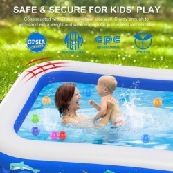 Inflatable Swimming Pool 120" X 72" X 22" Inflatable Kiddie Pool Full-Sized Family Lounge Pool for Kiddie Kids Adults Toddler...