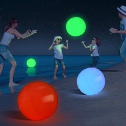 Large Floating and Inflatable LED Glow in The Dark Beach Ball Toy with Color Changing Lights | Great for Summer Parties Pool/...