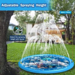 Splash Pad Water Toy Sprinkler Mat Pool for Kids 67" Outdoor Summer Toys Kiddie Baby Swimming Pools - Fun Backyard Lawn Games...