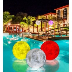 16'' Rechargeable Floating Pool Lights Light Up Pool Toys Inflatable Moon Light Ball with RC / Timer Glow Beach Ball Pool Flo...