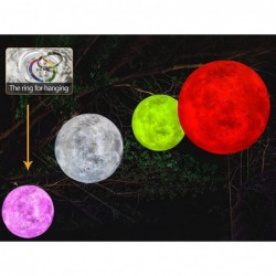 16'' Rechargeable Floating Pool Lights Light Up Pool Toys Inflatable Moon Light Ball with RC / Timer Glow Beach Ball Pool Flo...