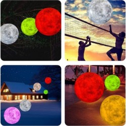 16'' Rechargeable Floating Pool Lights Light Up Pool Toys Inflatable Moon Light Ball with RC / Timer Glow Beach Ball Pool Flo...