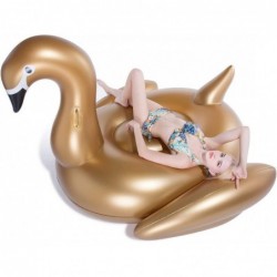 Giant Inflatable Pool Float - Golden Swan Pegasus Pool Floatie Summer Beach Swimming Outdoor Pool Party Lounge Raft Decoratio...