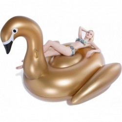 Giant Inflatable Pool Float - Golden Swan Pegasus Pool Floatie Summer Beach Swimming Outdoor Pool Party Lounge Raft Decoratio...