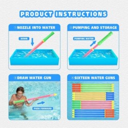 22" Crayon Water Gun Set Outdoor Water Toys - 16 Pcs Big Water Blasters Squirt Water Guns Bulk Pool Beach Party Games Water T...