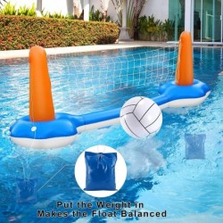 FiGoal Inflatable Pool Float Set Volleyball Net & Basketball Hoops Outdoor Decorations Pool Essentials Pool Parties and Fun A...