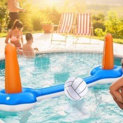 FiGoal Inflatable Pool Float Set Volleyball Net & Basketball Hoops Outdoor Decorations Pool Essentials Pool Parties and Fun A...