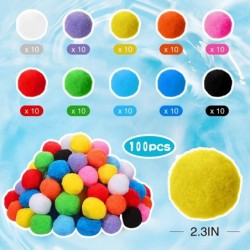 100 Pcs Reusable Water Balloons Cotton Splash Soaker Bomb Ball Absorbent Splash Water Bouncing Balls Pool and Beach Water Bal...