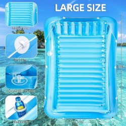 Inflatable Pool Floats Float Swimming Pool Adult Rafts Pool Lounger Tanning Pool with Removable Pillow 4 in 1 Sunbathing Pool...