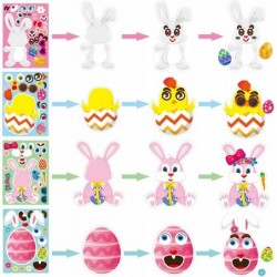 18 Sheets Easter Make a Face Stickers for Kids Craft Easter Games Stickers Make Your Own Stickers for Family Schools Classroo...