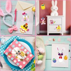 18 Sheets Easter Make a Face Stickers for Kids Craft Easter Games Stickers Make Your Own Stickers for Family Schools Classroo...